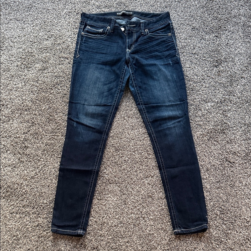 Express Women’s Skinny Jeans in Dark Wash Blue